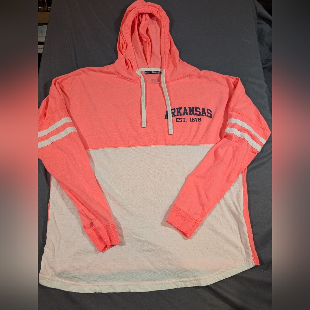 Arkansas Women's Coral and White Hoodie